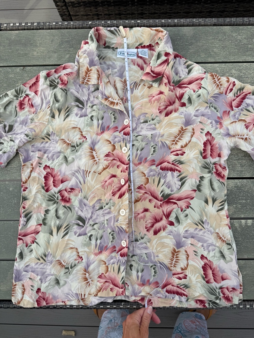Vintage Silk Tropical Hawaiian Camp Shirt Floral Resort Vacation Medium - Picture 5 of 9